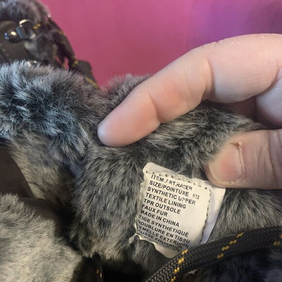 Aquatherm Womens Size 6 Cold Weather Boots Black Faux Fur Waterproof Anti Slip - Picture 6 of 9